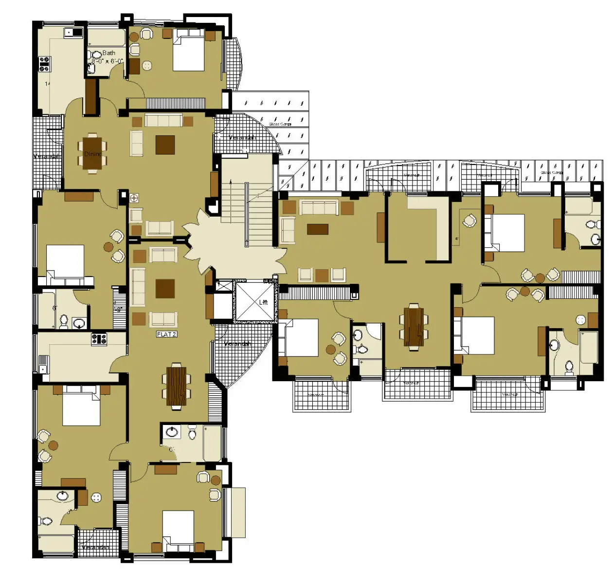 First, Second and Third Floor Plan